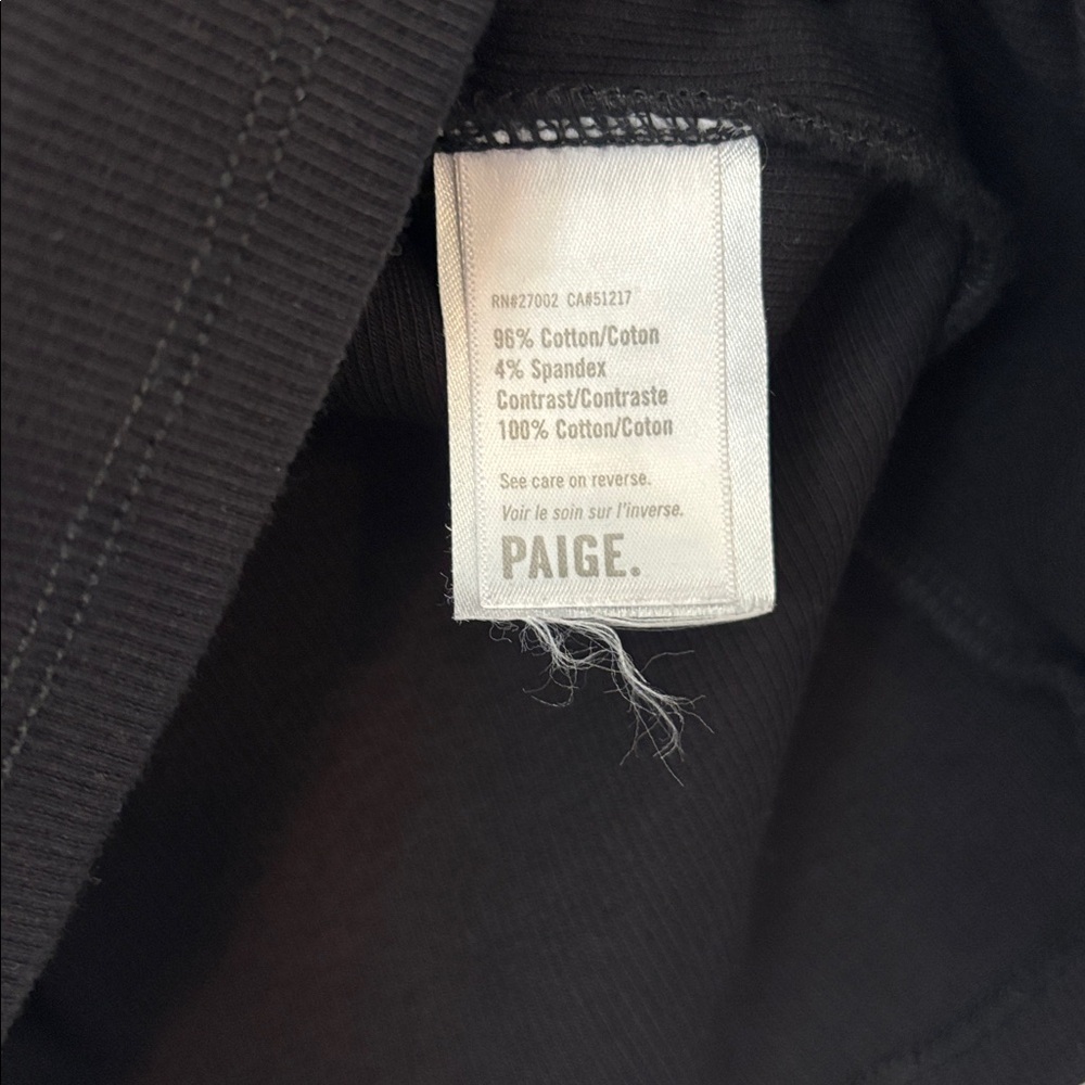 Paige NWT Marina Puff Sleeve Ribbed Top in Black Size Large - Picture 7 of 9